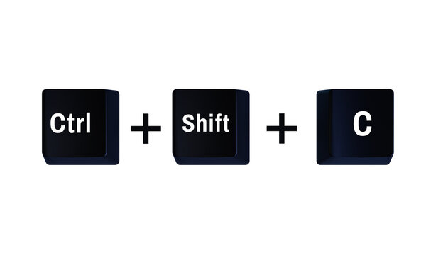 3D Ctrl Shift C keyboard shortcut keys, copy formatting command for computer software workflows isolated on transparent background