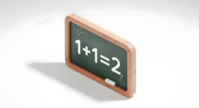 Educational Blackboard Displaying Basic Math Equation for Learning.