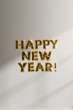 Golden Happy New Year Greeting with Minimal Copy Space