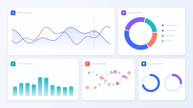 Business analytics infographic charts and graphs for corporate data reporting statistics presentation and performance tracking animation