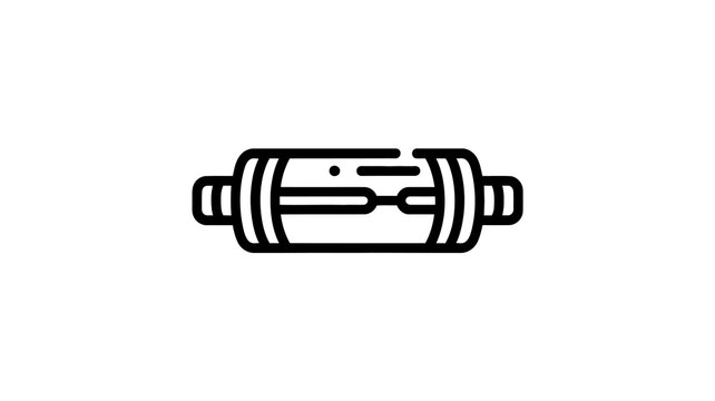Electrical resistor component icon in black line art style represents passive electronic device for current regulation and circuit design in engineering projects.