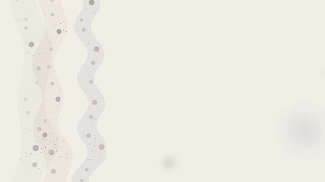 Soft Dots and Pale Discs Riding Gentle Waves in Muted Pink Sage and Lilac on the Left of a Light Cream Ground for Cosmetics and Product Background Seamless Loop
