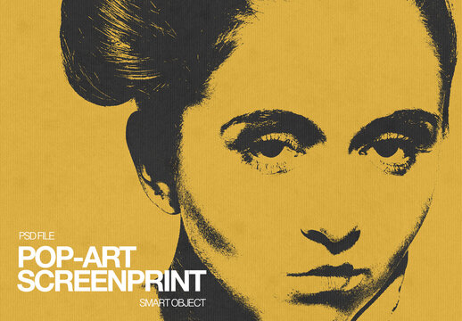 Pop Art Screenprint Halftone Photo Effect Template