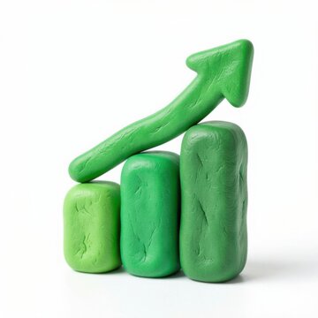 Playdough growth chart illustrating upward trend in business success