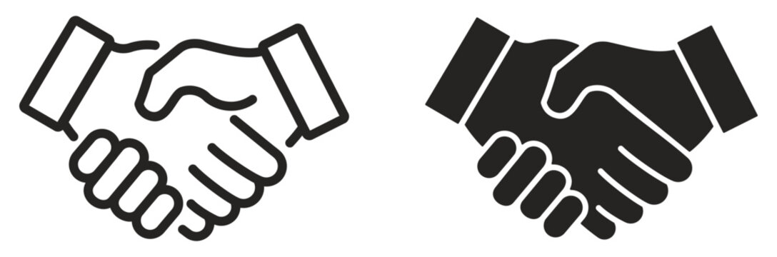 Business agreement handshake icon in different style vector illustration, friendly handshake icon for apps and websites