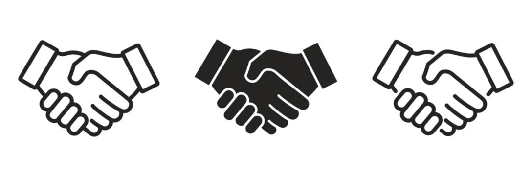Business agreement handshake icon in different style vector illustration, friendly handshake icon for apps and websites