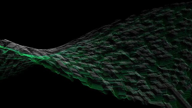 Turbulent Digital Particle ball Moving Up and Down.Abstract Digital Particle Ball Churning Vertically Overlay Effect