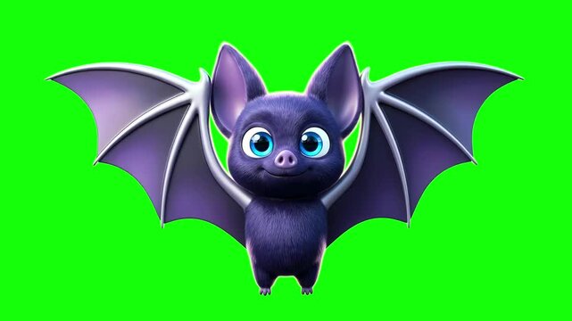 Flying Bat Green Screen Chroma Key Animation