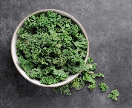 Bowl of chopped kale vegetable