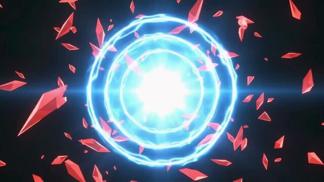 Cobalt Cyber Defense Barrier Crimson Digital Attack Motion Background