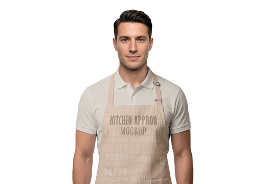 Men's Apron Mockup Template for Professional Brand Identity Showcase