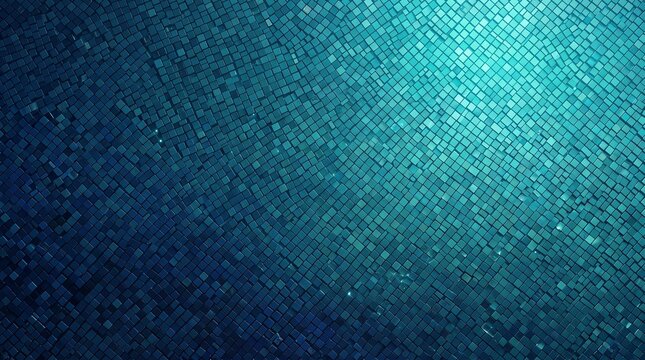 Underwater abstract view of a swimming pool with sunbeams and shimmering light reflecting on the tile floor