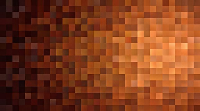 Abstract background featuring a warm gradient of brown and orange rectangular shapes creating a mosaic texture