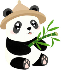 panda holding bamboo © Natthida Singson