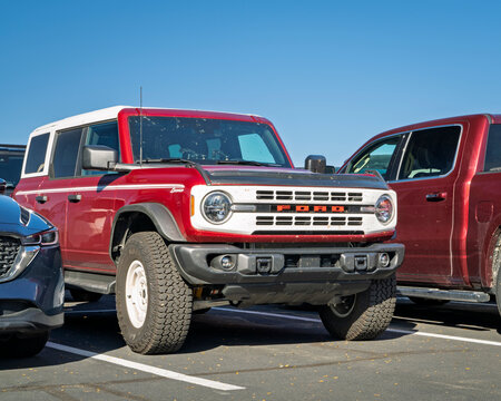 Loveland, CO, USA - August 21, 2026: Modern Ford Bronco SUV on a parking lot.