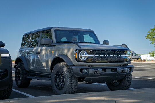 Loveland, CO, USA - August 21, 2026: Modern Ford Bronco SUV on a parking lot.