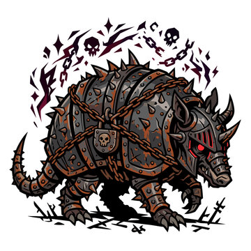 Iron Maiden Spiked Armadillo Flat Vector Icon