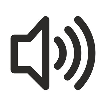 Simple speaker icon with sound waves showing audio signal