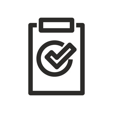 Clipboard icon with white checkmark symbol inside