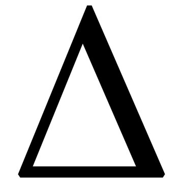 Black outline triangle geometric shape vector icon