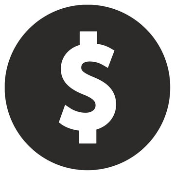 Modern dollar sign icon inside black circle