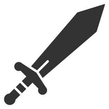 Simple black silhouette sword icon with hilt detail