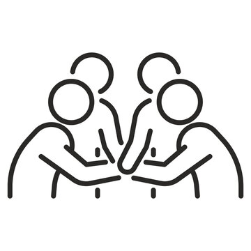 Four people sitting together in a friendly group circle