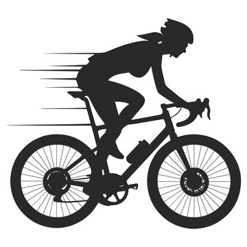Person riding a bicycle with motion blur effect