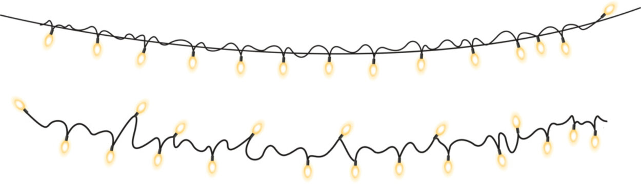 Glowing string lights for festive holiday decoration and party decor