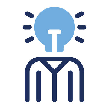 Teacher Creative Idea Light Bulb Mind Duo Tone Icon