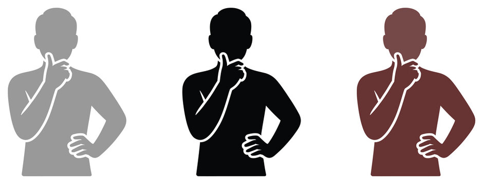 Thinking man vector icon set for decision making, idea creation, and problem solving