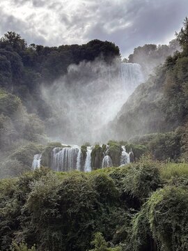 Marmore Falls, man-made waterfall in Umbria, Italy