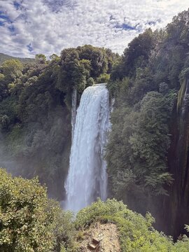 Marmore Falls, man-made waterfall in Umbria, Italy