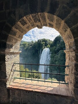 Marmore Falls, man-made waterfall in Umbria, Italy