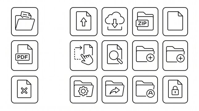 Set of modern web design vector icons and symbols for business, mobile communication, and website design