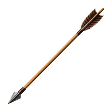PNG Traditional arrow with feather fletching.