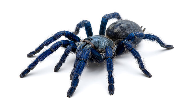 Blue tarantula spider illustration isolated transparent background