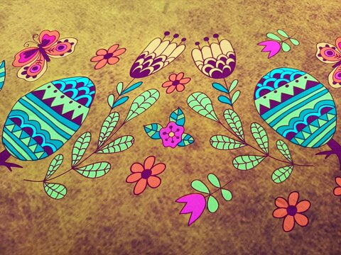 Art floral patterned fabrics 