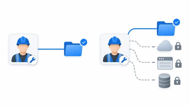Right-sized contractor access control and privilege reduction infographic
