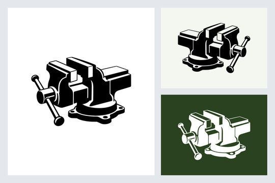 Bench vise metal clamp tool illustration