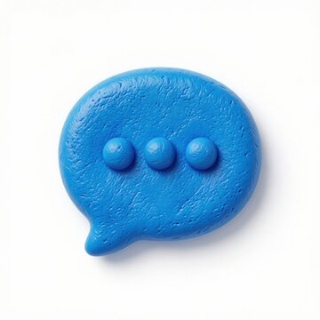 Blue speech bubble graphic with ellipsis dots for communication design
