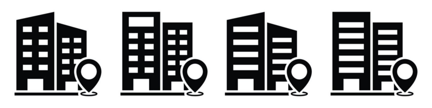 Building location icon illustration