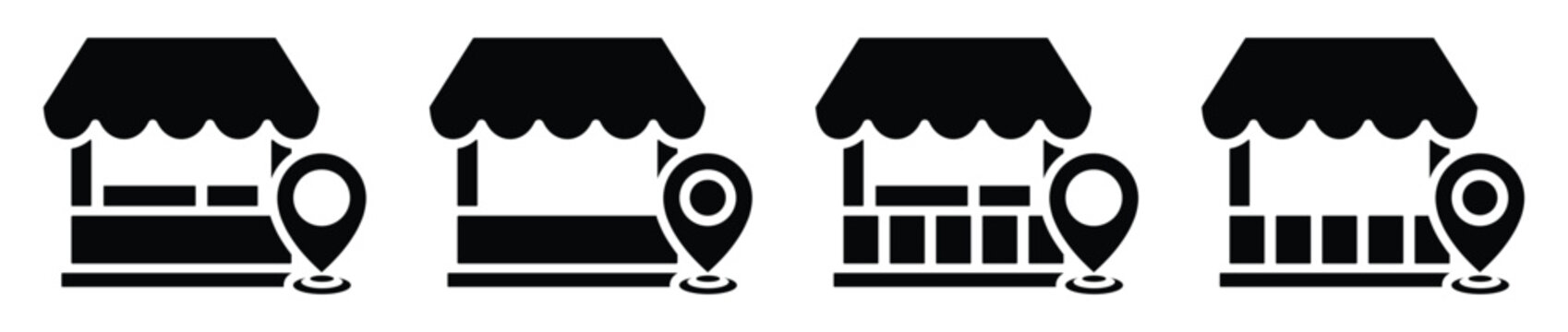 Store location icon. Stall location icon vector illustration