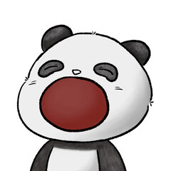 Funny Wide Open Mouth Panda Bear Character, Hand Drawn Cute Animals Reaction Sticker © Fariska