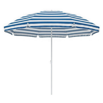 Blue and white striped beach umbrella