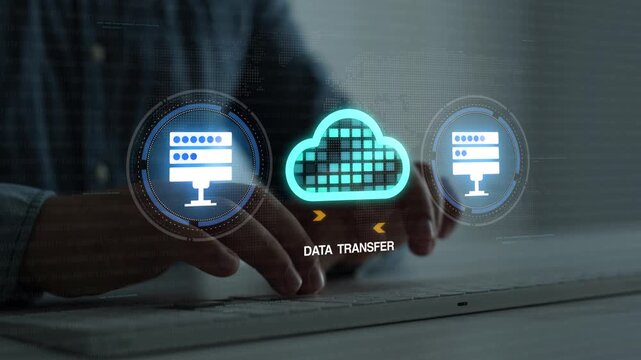 Secure cloud storage and network protection concept representing encrypted data transfer, confidential file management, cybersecurity and protected digital infrastructure.