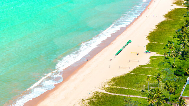 The Tamba&uacute; urban beach, with crystal clear waters and white sand, with tourist infrastructure, hotels, restaurants and shops. Jo&atilde;o Pessoa, Para&iacute;ba, Brazil, 2025