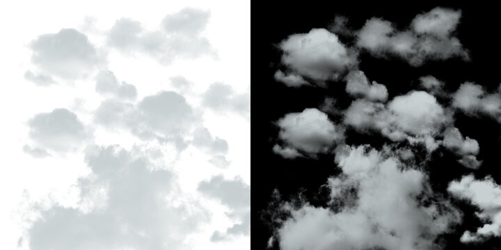 Transparent isolated cloud background realistic render for various digital design elements.