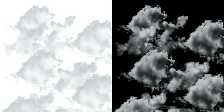 Transparent isolated cloud background realistic formations for adding depth to landscapes.