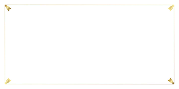 Golden geometric line frame with sleek corner ornaments for premium design layouts.